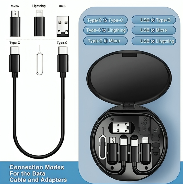 PowerPod™ – 6-in-1 Smart Travel Cable Kit